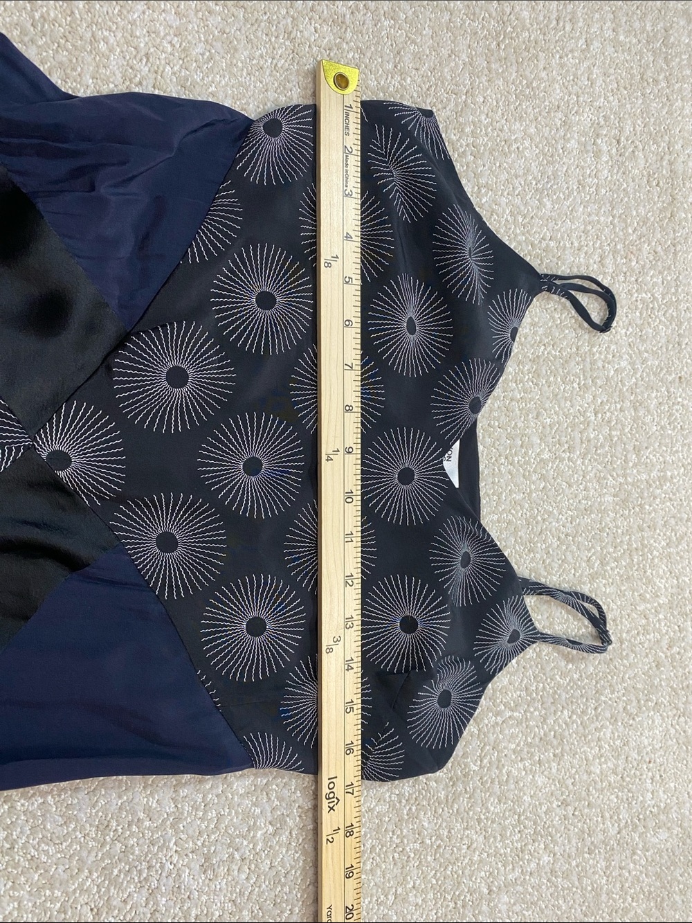 Diane Von Furstenberg Black Patterned Asymmetrical Slip Dress Size 4 100% Silk - Picture 12 of 16